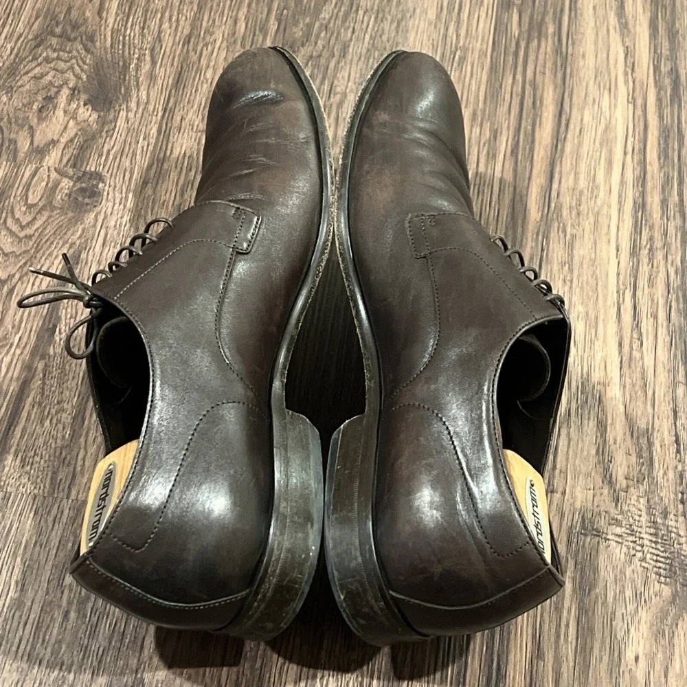 HUGO BOSS Brown Leather Oxford Dress Shoes Men's Size 11 Made In Italy